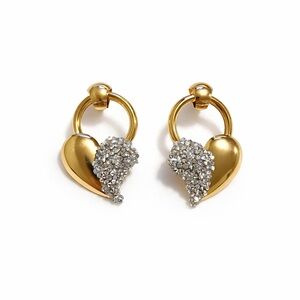 ⚜️ Elegant Gold and Silver Heart Earrings